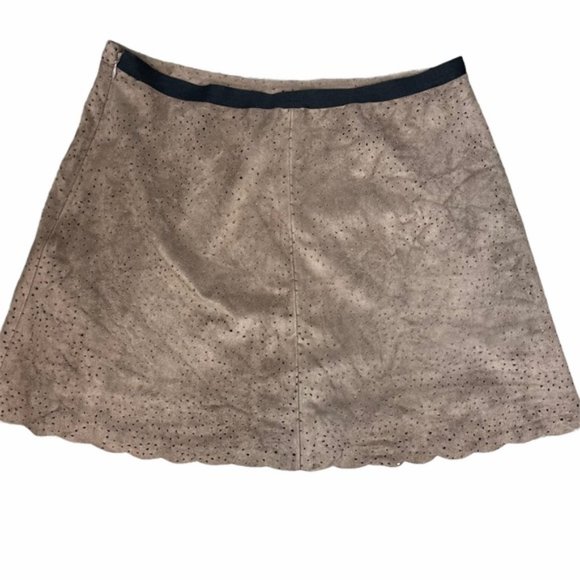 BCBGMAXAZRIA Sheryl Mocha Faux Suede Skirt Size M - Picture 5 of 8